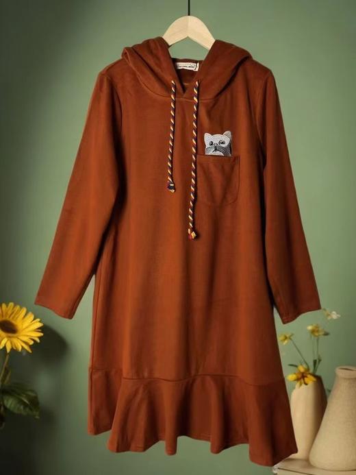 【诗铭洛可】QQ053连衣裙兔耳朵连帽鱼尾长袖裙A15-1 商品图2