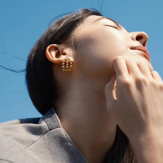 【明星同款】alodia.co 品牌直发 玄珠月影hoop耳圈耳环 设计感精致小众耳饰925银针 商品图5