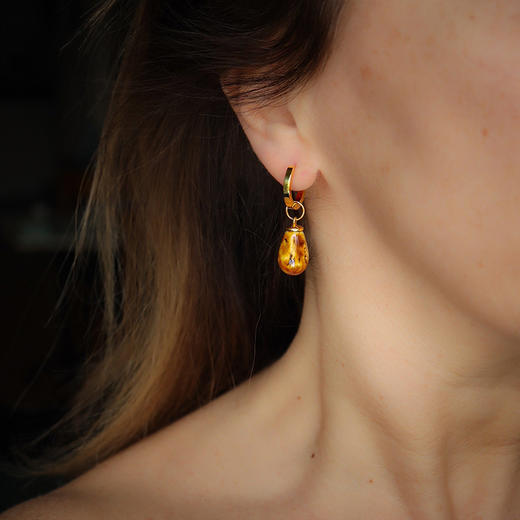 北京仓｜House of Fou-QTR-琥珀色 吊坠 耳环［土耳其设计师］ 商品图3