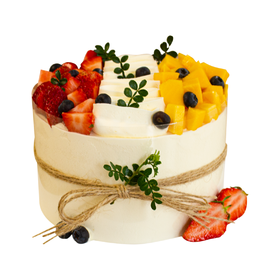 【双色水果】水果夹心蛋糕 ，芒果草莓双拼（请提前6--8小时下单，18:00后下单最快第二天15:30后可到店取货，具体时间看门店而定。）