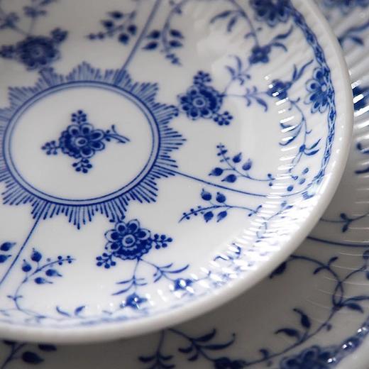 日本进口美浓烧日式青花唐草釉下彩家用复古圆形平盘餐盘饭碗钵子美浓烧青花唐草5入套装 商品图1