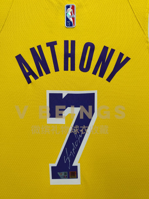 收藏系列 安东尼 湖人队7号SW球迷版 黄色 亲笔签名球衣 商品图2