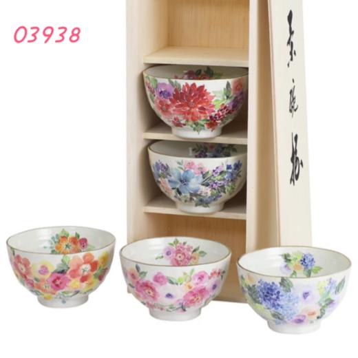 日本进口ceramic和蓝陶瓷甜品碟水果盘日式小吃碟子套装和蓝花音色花边五入盘16.5*2.5cm五入碗11*6.6cm一壶五杯茶具 商品图6