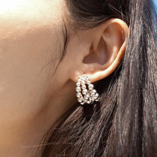 【明星同款】alodia.co 品牌直发 玄珠月影hoop耳圈耳环 设计感精致小众耳饰925银针 商品图3