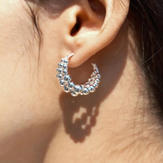【明星同款】alodia.co 品牌直发 玄珠月影hoop耳圈耳环 设计感精致小众耳饰925银针 商品图4