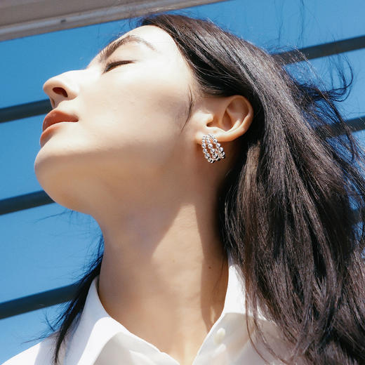 【明星同款】alodia.co 品牌直发 玄珠月影hoop耳圈耳环 设计感精致小众耳饰925银针 商品图6