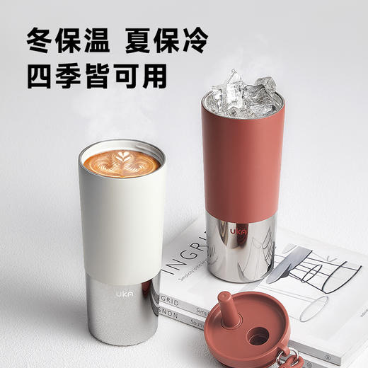 UKA 幻银保温杯大容量吸管杯保温保冷水杯陶瓷覆层内胆高颜值杯 商品图6