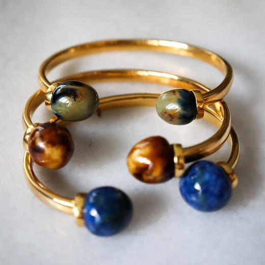 北京仓｜House of Fou-Bon Bon-琥珀色 开口 手镯［土耳其设计师］ 商品图3