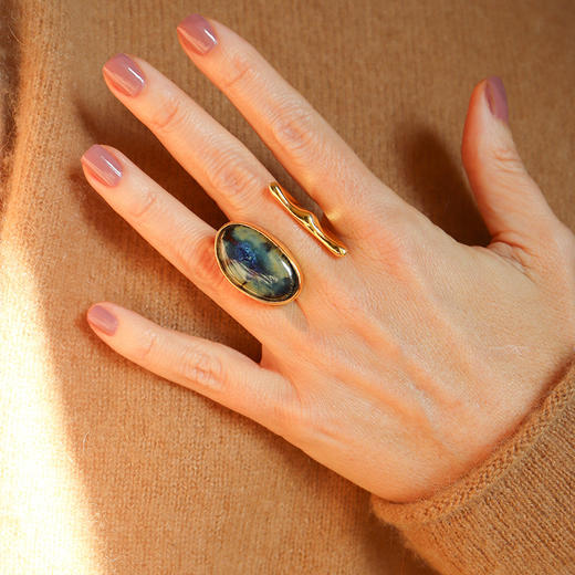 北京仓｜House of Fou-Fin Tulip-海洋色 开口 戒指［土耳其设计师］ 商品图0