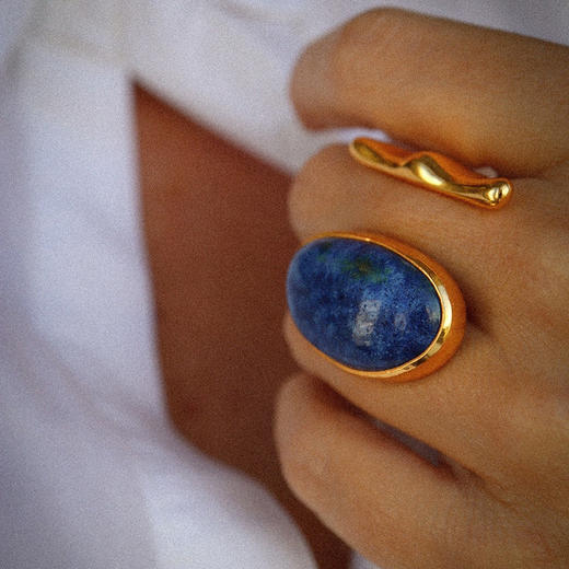 北京仓｜House of Fou-Fluid-大海色 开口 戒指［土耳其设计师］ 商品图1