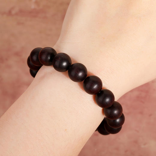 【紫檀"二膘料" 木质紧密 油性十足】敦煌文创紫气东来小叶紫檀手串 商品图9