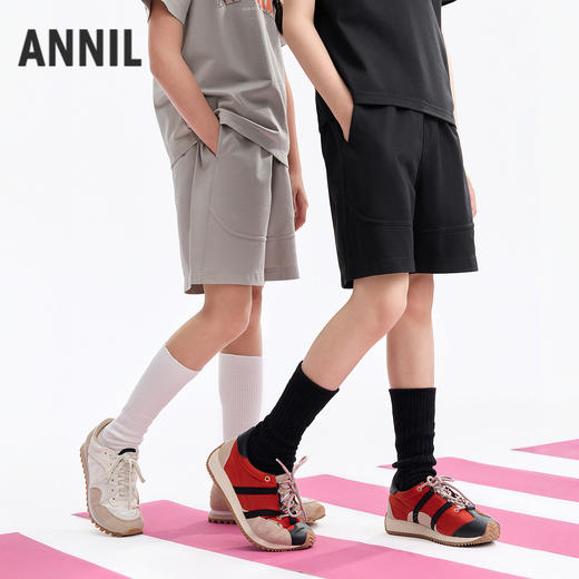 男女童全腰针织中裤夏季新款安奈儿童装EM526244 商品图1