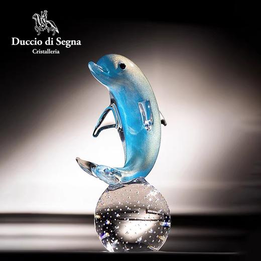 意大利进口杜西水晶摆件手工制作 福气满满金福袋/天鹅/海豚之恋水晶摆件 商品图5
