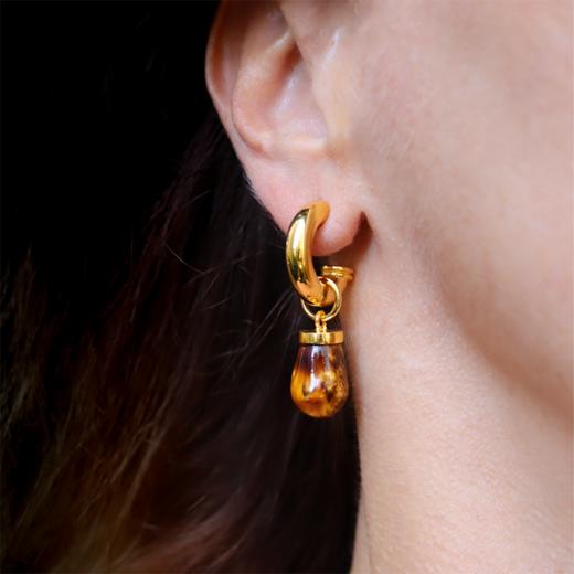 北京仓｜House of Fou-QTR-琥珀色 吊坠 耳环［土耳其设计师］ 商品图0