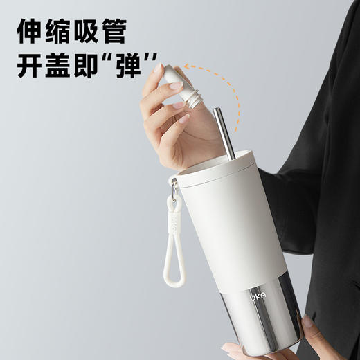 UKA 幻银保温杯大容量吸管杯保温保冷水杯陶瓷覆层内胆高颜值杯 商品图7