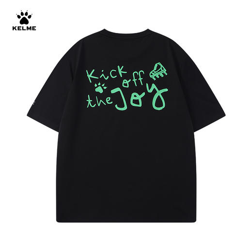 KELME卡尔美短袖T恤男女2025夏季足球运动休闲时尚印花薄款上衣 商品图2