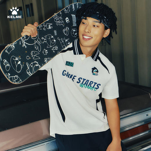 KELME卡尔美短袖POLO衫男女2025夏季运动透气足球潮流时尚翻领T恤 商品图2