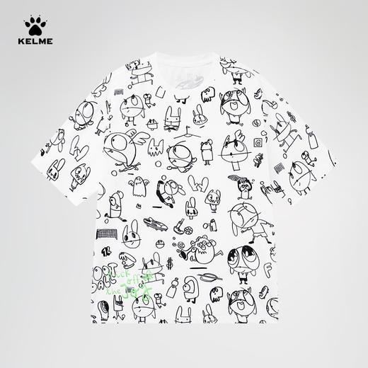 KELME卡尔美满印潮流短袖T恤男女夏季足球运动休闲时尚圆领上衣 商品图5