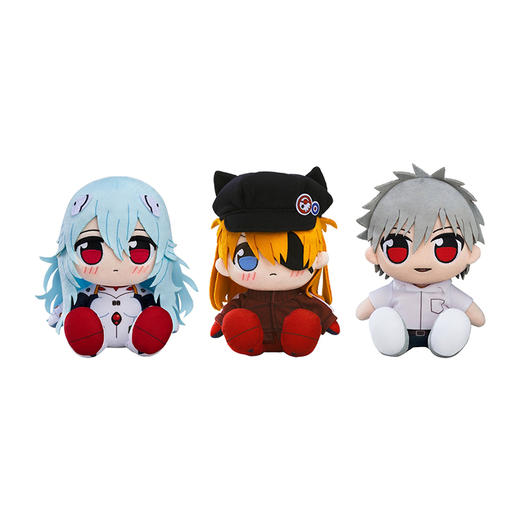 【GSC现货】KURIPAN 毛绒玩偶 绫波零 长发Ver.（白色战斗服）/式波·明日香·兰格雷（运动服和眼罩）/渚薰 制服Ver. 新世纪福音战士新剧场版 商品图4