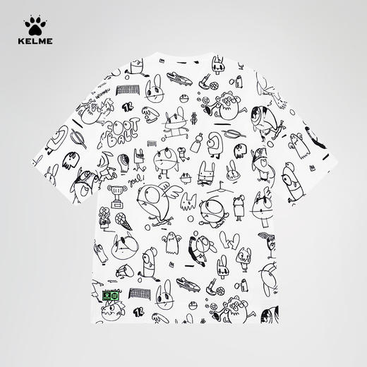 KELME卡尔美满印潮流短袖T恤男女夏季足球运动休闲时尚圆领上衣 商品图6