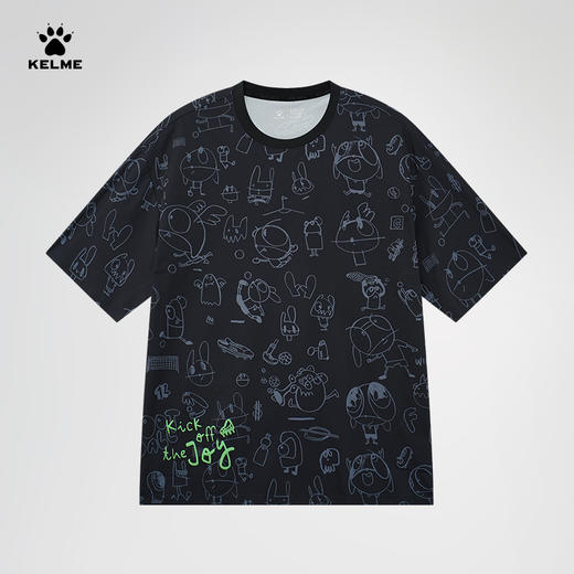 KELME卡尔美满印潮流短袖T恤男女夏季足球运动休闲时尚圆领上衣 商品图7