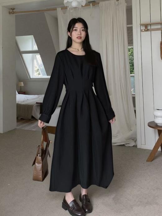 【诗铭洛可】XCA438长款连衣裙系腰带秋冬显瘦 商品图0