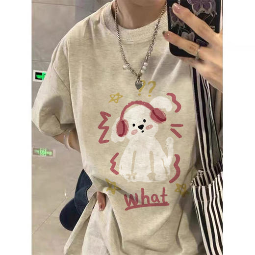 【爆款T恤❗美式复古卡通印花短袖】纯棉宽松显瘦，夏日穿搭神器，舒适又有设计感，宽松设计感卡通印花休闲上衣夏QQ 商品图5