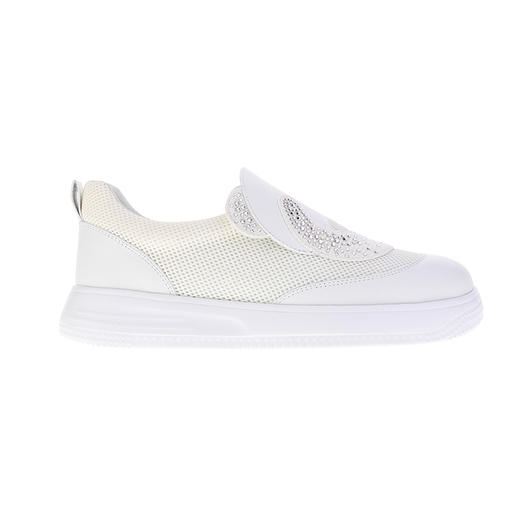 sheme国宝小白系列牛皮透气网布拼接熊猫水晶点缀可爱青少年板鞋可定制 商品图0