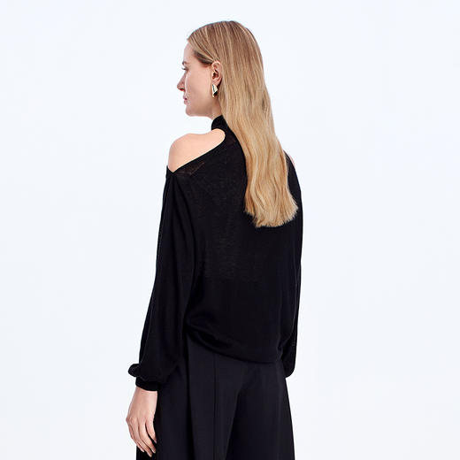 EITIE交叉挂脖露肩25秋季新款针织衫8301003 商品图4