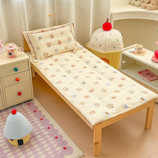 自然醒A类幼儿园全棉双层纱套件三件套六件套纯棉儿童被褥宝宝午睡床品JY 商品图1
