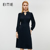 EITIE爱特爱秋季新款时尚挂脖V领收腰显瘦通勤连衣裙7907627 商品缩略图0