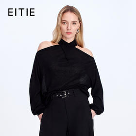 EITIE交叉挂脖露肩25秋季新款针织衫8301003