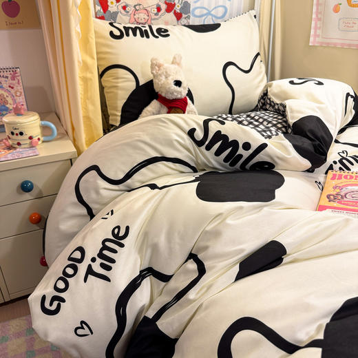 自然醒卡通花卉简约学生床套件40支全棉斜纹三件套ins宿舍床单床笠四件套JY 商品图8