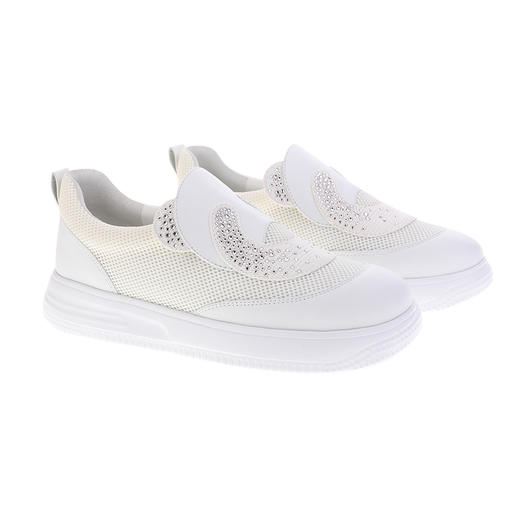 sheme国宝小白系列牛皮透气网布拼接熊猫水晶点缀可爱青少年板鞋可定制 商品图5