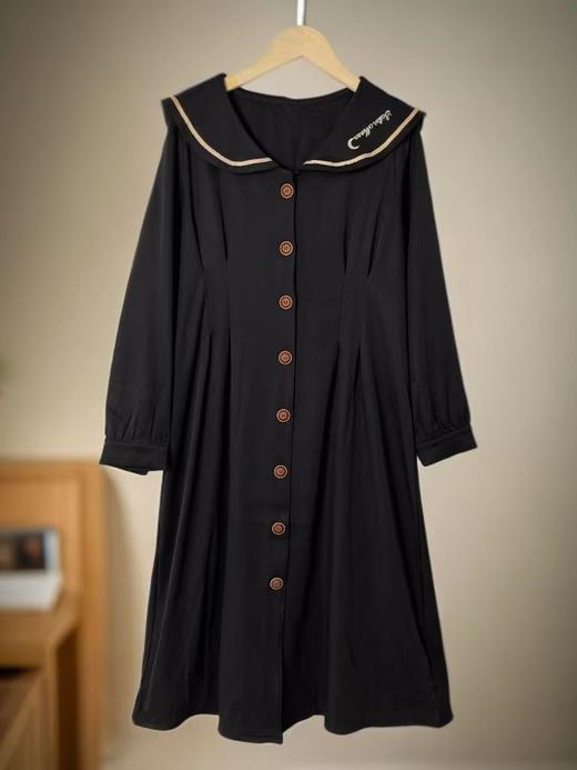 【诗铭洛可】XCA394连衣裙翻领刺绣学院风长袖品质连衣裙A3-1 商品图3