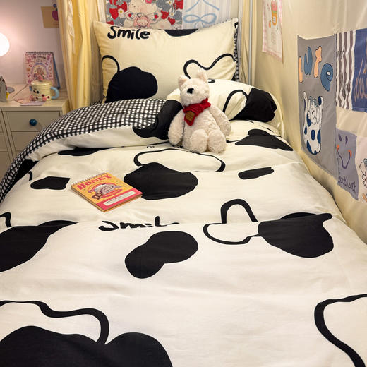 自然醒卡通花卉简约学生床套件40支全棉斜纹三件套ins宿舍床单床笠四件套JY 商品图3