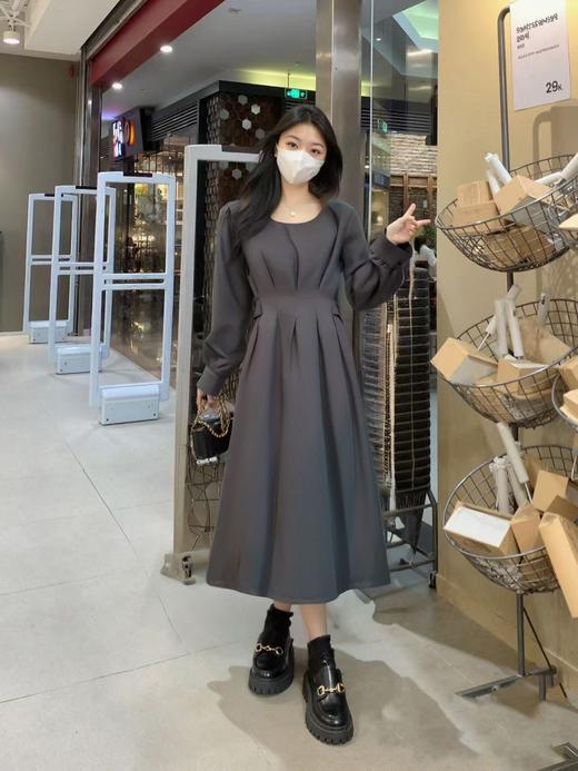 【诗铭洛可】XCA438长款连衣裙系腰带秋冬显瘦 商品图1