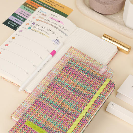 趁早编织系列A5slim窄版自填日期周计划本日程记事本随身高颜值手账笔记本 商品图2