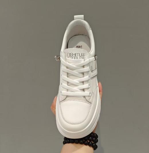 【秋季新款】西村名物2025年秋季新款小圆头舒软厚底防滑小白鞋轻便板鞋X25CM30381 商品图1