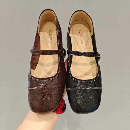 【秋季新款】西村名物2025年秋季新款小方头舒软平底浅口单鞋玛丽珍鞋X25CE30681 商品图1