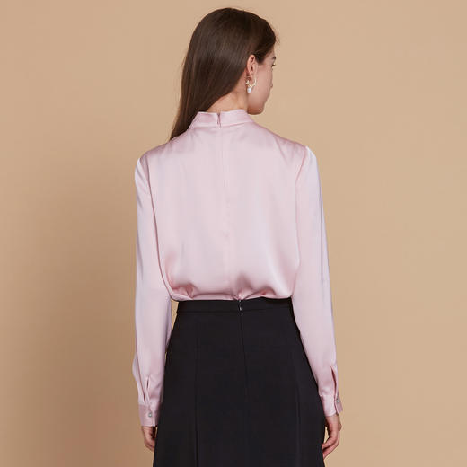 【缎面衬衫上衣】EITIE爱特爱气质优雅通勤立领显瘦秋季新款C2513814 商品图5