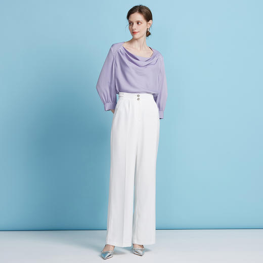 EITIE爱特爱秋季新款时尚荡领高级感通勤简约直筒上衣7913601 商品图1