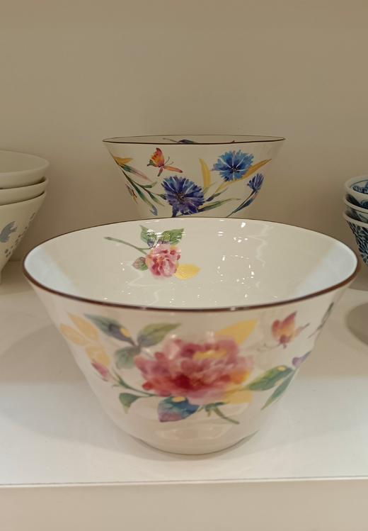 日本进口和蓝陶瓷饭碗日式甜品小汤碗5入碗礼盒套装花蝴蝶2入盘5入碗2入面碗 商品图7