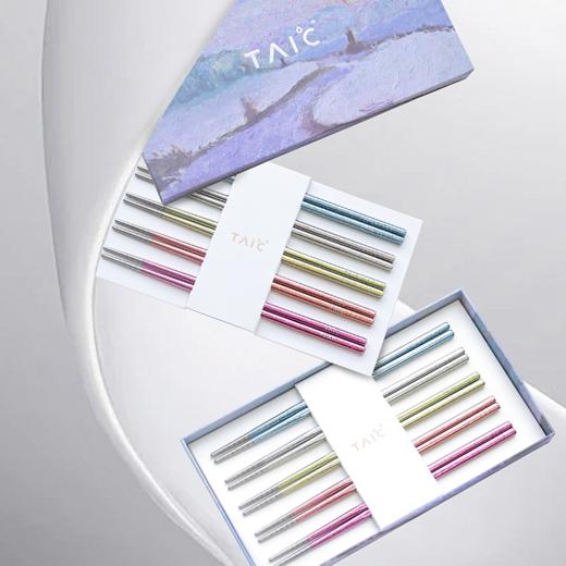 TAIC太可钛筷子户外家用防滑金属纯钛筷健康轻便纯钛餐具纯钛筷套装（10双装） 商品图1