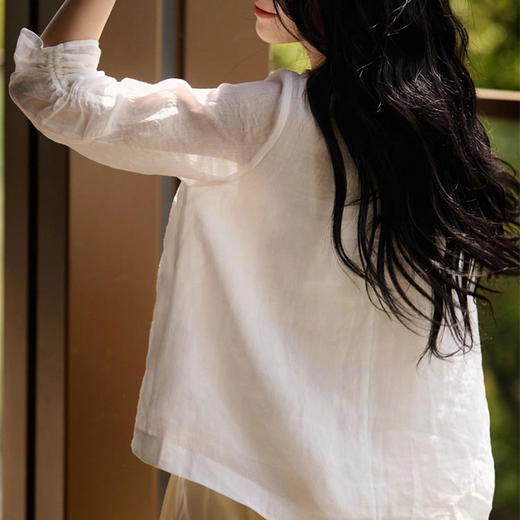 ORIGNAL&CO繁花亮片刺绣棉麻小白裙套装 | 奢牌同款刺绣工艺，棉麻混纺面料，轻盈有气质【3-5天发货，周末顺延】 商品图4