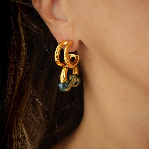 北京仓｜House of Fou-Double Layer-海洋色 双层环 耳环［土耳其设计师］ 商品图0