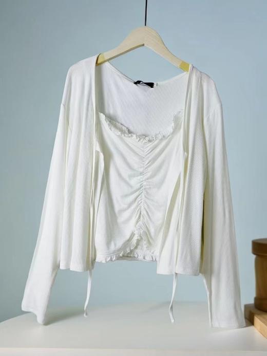 【诗铭洛可】（两件套）XC7585开衫超高弹力吊带➕外搭套装上衣C5-1 商品图2