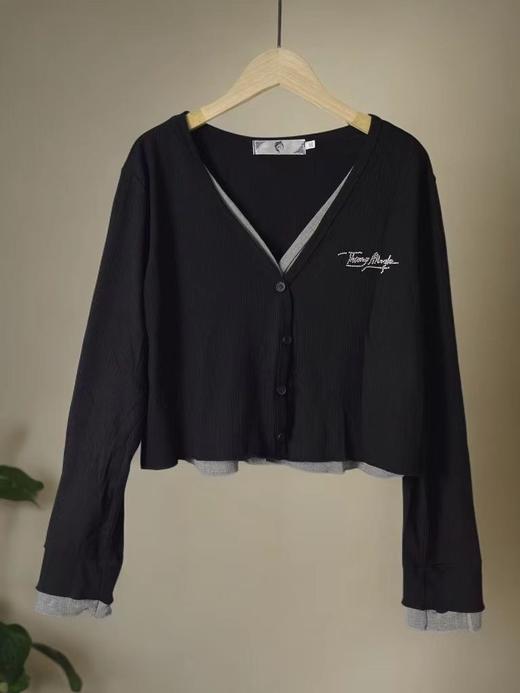 【诗铭洛可】XC7412假两件高弹上衣高弹力短款B15-2 商品图3