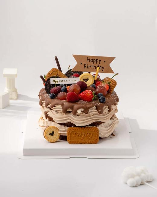 巧克力水果裸蛋糕（百分百进口动物奶油） 商品图0