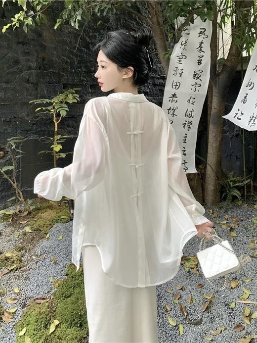 新中式后背开衩罩衫 商品图3
